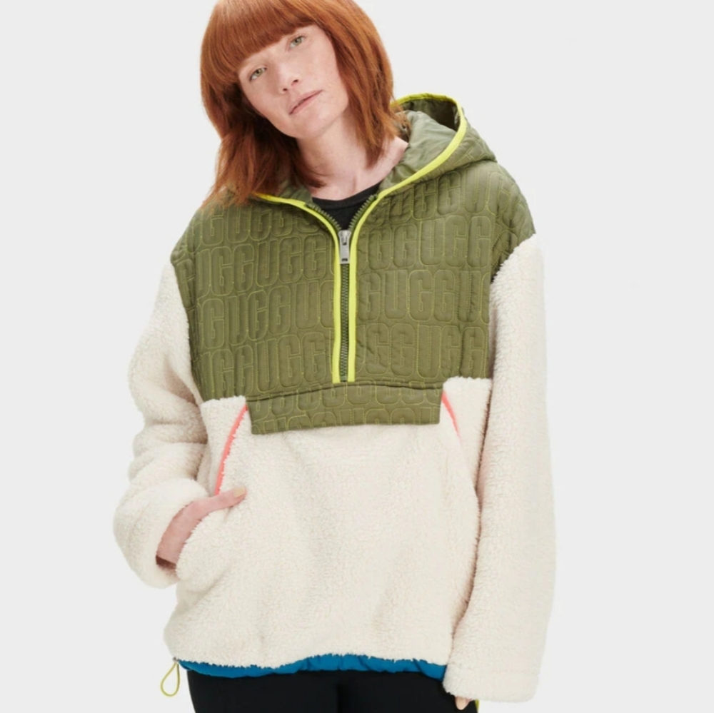 UGG Iggy Sherpa Half Zip Hooded Pullover